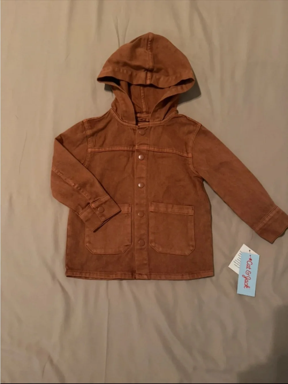 Cat & Jack Hooded Utility Jacket - Rust Brown